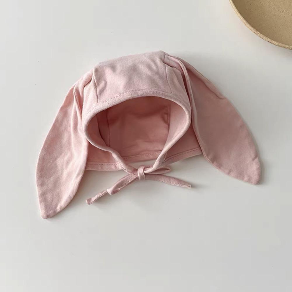 

No Brim Baby Rabbit Ear Hat Thin Children s Cap Ear-Warming Newborn Infant Hats Autumn рожевий