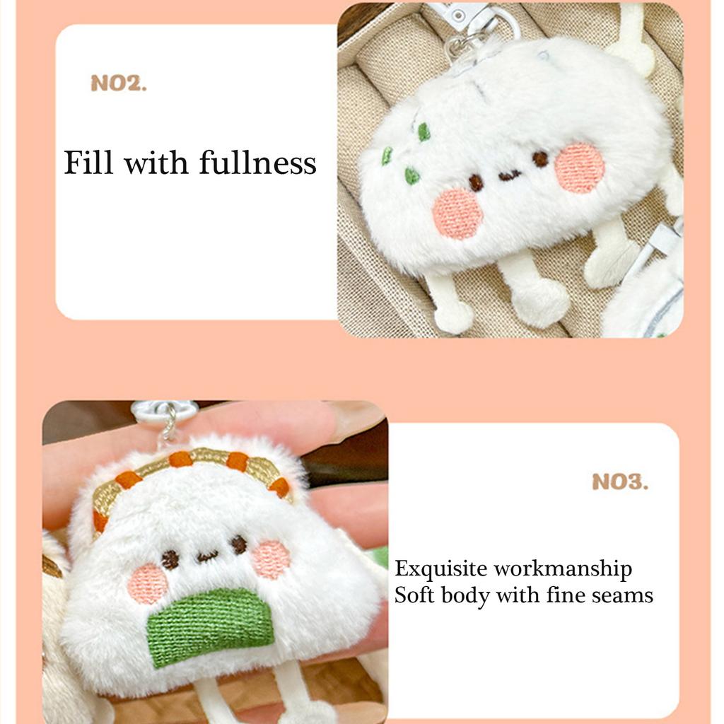 Steamed Stuffed Bun/Dumpling/Sushi Keychain Fashionable Bag Accessories Miniature Food Themed Toy for Kids and Teens
