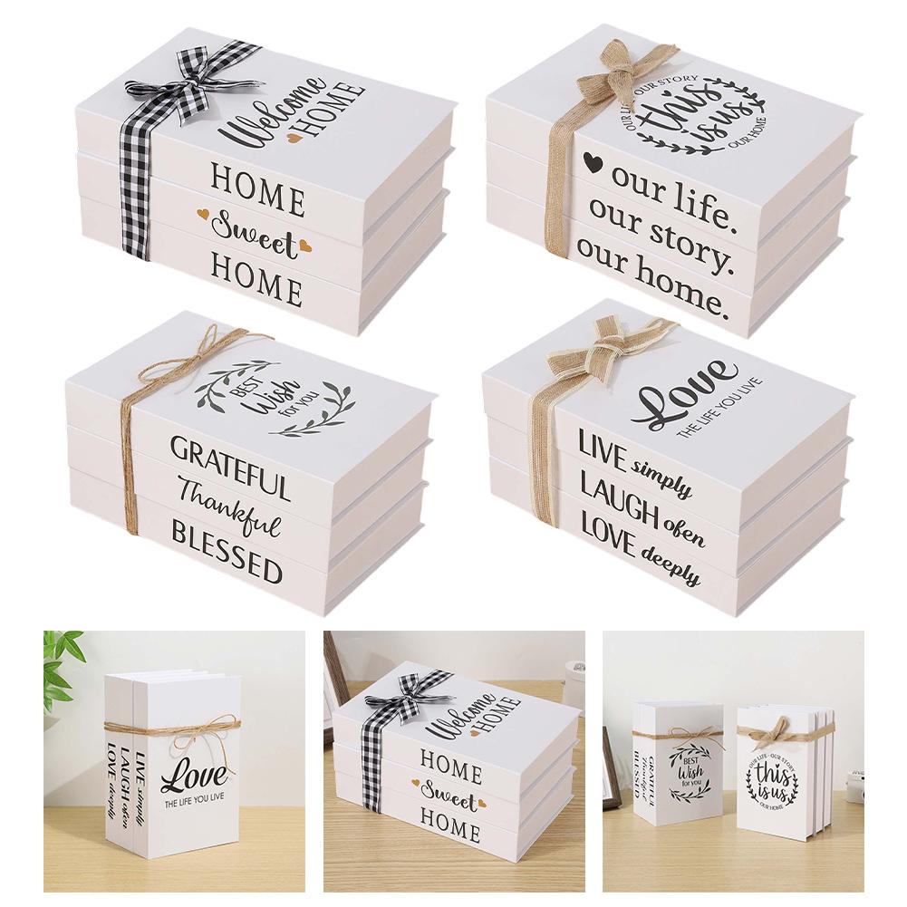 Faux Book Stacks 3Pcs of Rustic Charm for Home Decoration and Styling Ideas