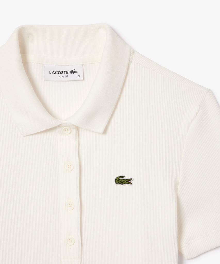 LACOSTE Women'S Slim Fit Rib Knit Polo Shirt Df5377-56G 70V