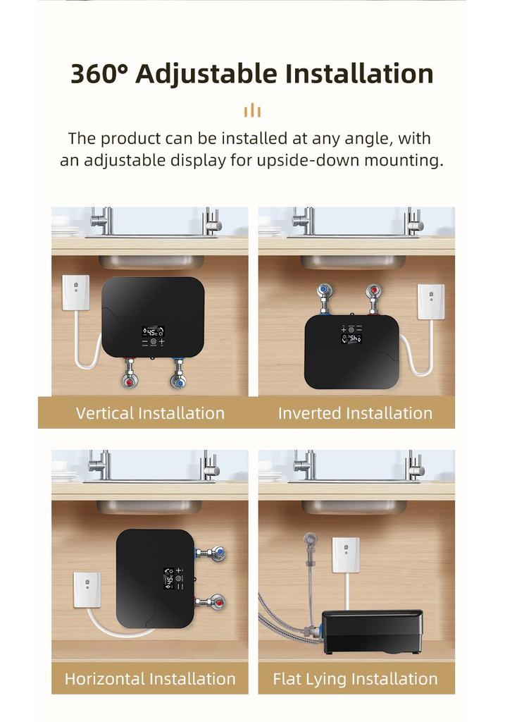 Instant Heating Electric Water Heater 3500W 220V - Smart Small Kitchen Boiler for Rapid Dishwashing and Household Use
