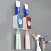 2Pcs Wall-Mounted Toothbrush Holder with Toothpaste Squeezer Strong Load-bearing Universal