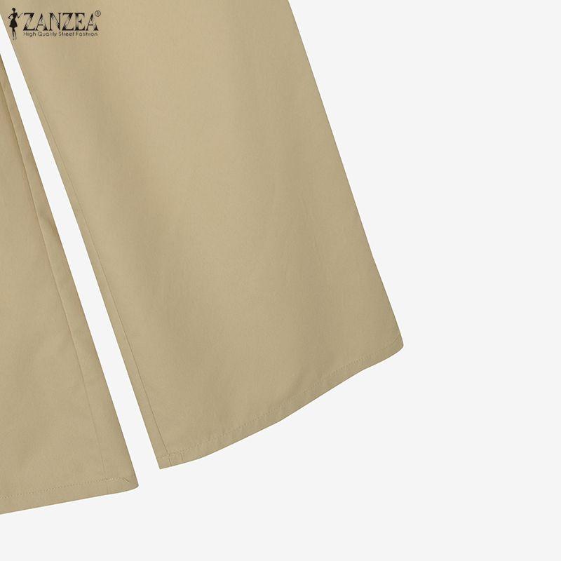 ZANZEA Women Long Sleeve Cardigan Blouse and Pants Casual Two Piece Suit Sets