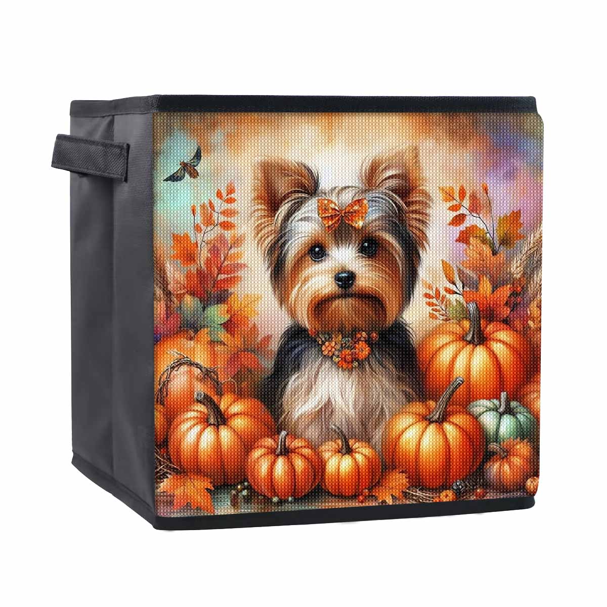 

Тыква и щенок 5D Алмазная живопись Корзина для хранения Полная круглая выкладка Мозаика Алмазная вышивка Наборы для вышивания крестом Домашний декор Домашний декор 25cmx25cm