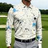 Men's Casual Long Sleeve Printed Shirt with Notched Lapel and Single-Breasted Front for Everyday Wear
