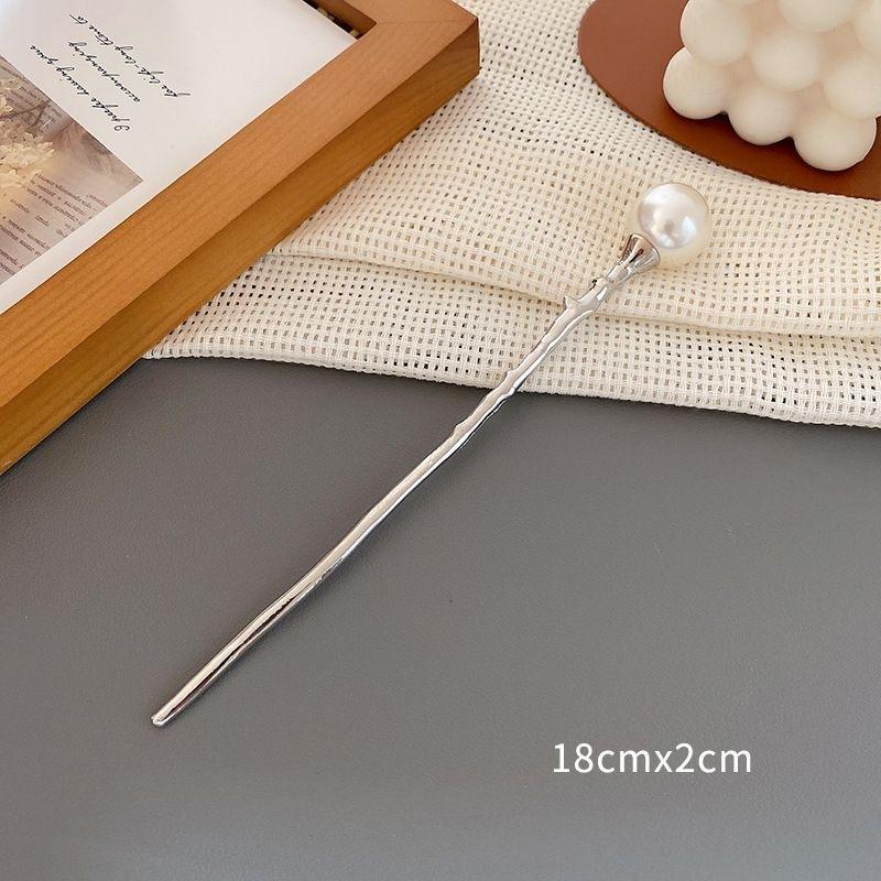Pearl Hair Sticks Korean Women Elegant Metal Hairpins Hair Forks Bun Headwear Ponytail Styling Hair Accessories
