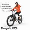 Shengmilo Vélo de montagne électrique MX06 pour adultes, moteur 500 W, vélo électrique 26" avec freins hydrauliques, batterie Samsung 48 V 17,5 Ah, 60 km, écran LCD