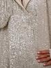 Women's Elegant Sequin Beaded Loose-Fit Hooded Pullover Sweatshirt