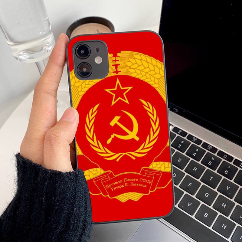 Soviet Union USSR Grunge Flag Phone Case for iphone 13 8 7 6S Plus X 5S SE 2020 XR 11 12 mini pro XS MAX