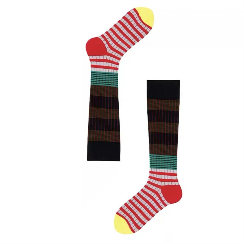 4pairs Patchwork Colorful Striped Calf Socks Japanese Style Retro Pile Socks  Girl