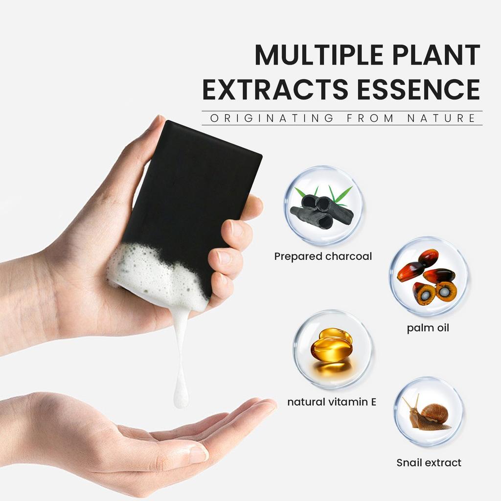 Bamboo Charcoal Black Soap, Handmade Soap, Bath Soap, Body Cleansing Soap.