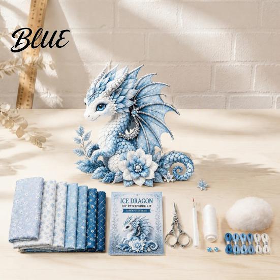 Beginner Craft Set Educational Supplies Fabric Sewing DIY Kit Dragon Patchwork Kit with Pre-cut Fabric