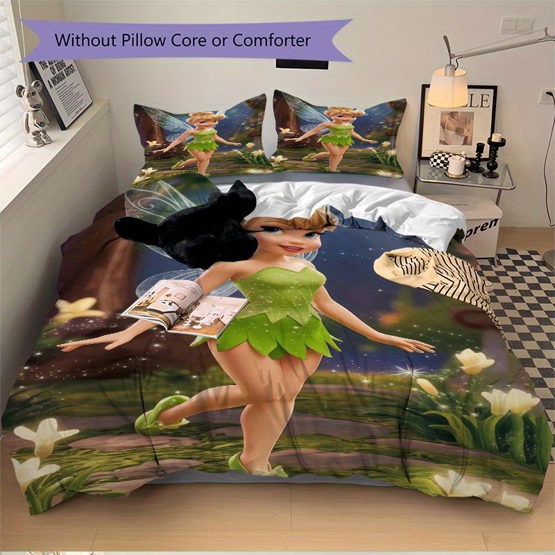 3pcs Tinkerbell Fairy Wings Print Bedding Set (1 Cover + 2 Pillowcases, Without Inserts), S075