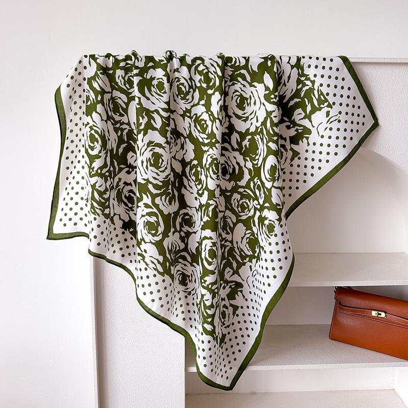 

Горошек Камелия 90 искусственный шелк большой квадратный шарф шаль дорожный универсальный напечатанный елочка шарф платок женский 90x90cm