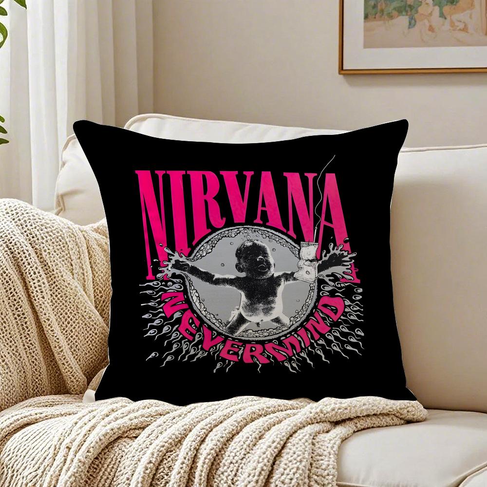 band grunge NNirvana Cushion Cover Pillowcase Antidustmite living Room Sofa Decor Cushion Room