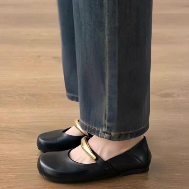 Fashion New Round Toe Metal Decoration Designer Brand Sandals Women Fashion Shallow Wedges Sandals Simple Comfort Non-slip Casual Shoes