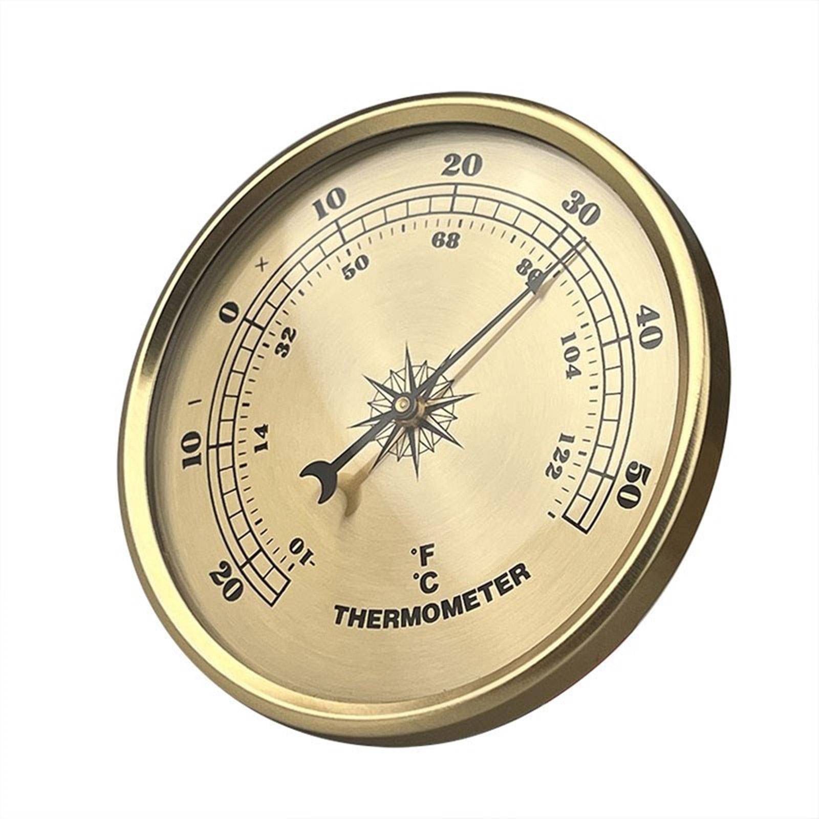 

90mm Fahrenheit Temp Indicator Electroplated Gold Frame for Precise Climate Control in Homes Offices and Greenhouses