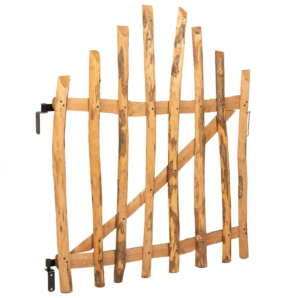 Bogen-Gartentor 100 x 120 cm Druckimprägniertes Haselholz Braun