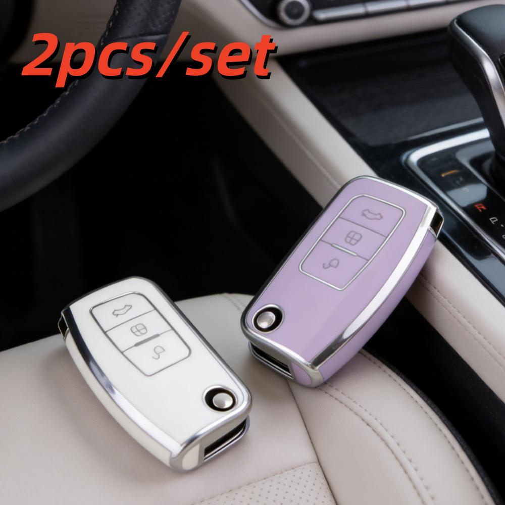 2pcs Car Key Case Covers For Ford Fiesta Focus 2 Ecosport Kuga Escape C Max