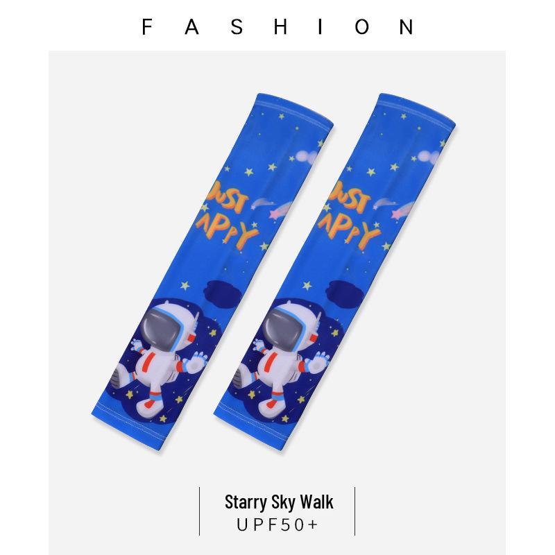 Children's Cute Ice Silk Arm Sleeves - Sun Protection for Summer Cycling