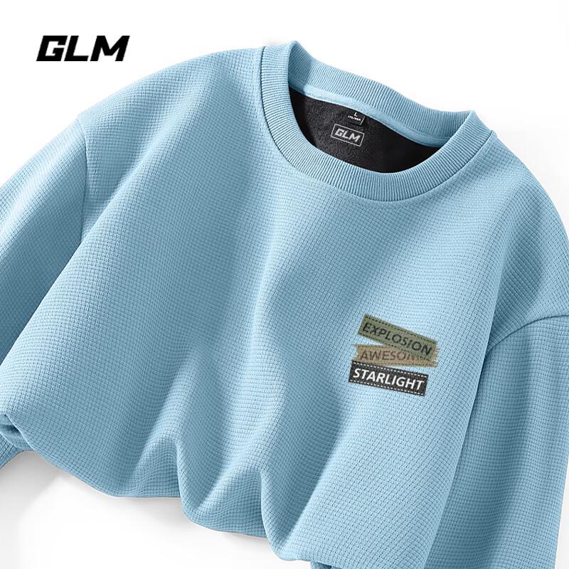 GLM Men's Waffle Knit Thermal Crewneck Sweatshirt