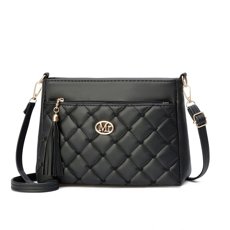 New Large-capacity Square Bag Fashionable Shoulder Bag Retro High-end Tassel Multi-compartment Messenger Bag