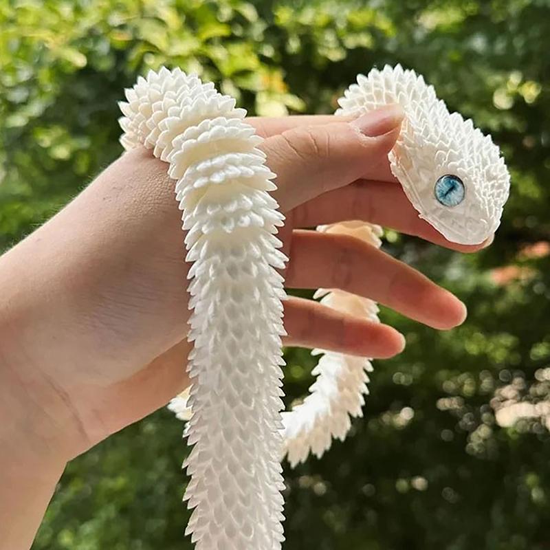 1Pcs 3D Printed Action Figure Snake Articulated Bush Viper Toy-Dragon Snake Integrated Joint Mobility Statue Ornament Home Decor
