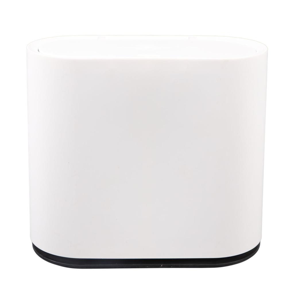 Plastic Trash Can with Press Type Lid Big White Garbage Container Bin for Bathroom Bedroom Kitchen Office