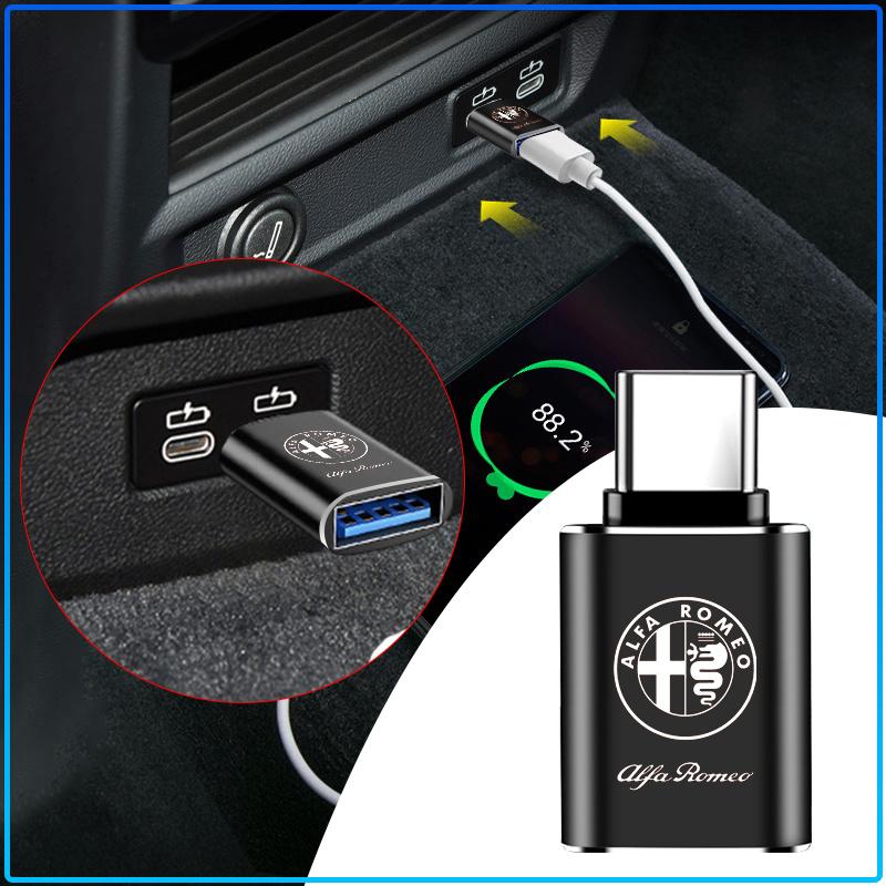 Car Usb Type C Cable Converter Charging Adapter Car Accessories For Alfa Romeo 147 159 156 Giulietta Giulia Mito Spider Alpha Nheadrest