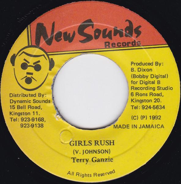 

7inch Record TERRY GANZIE - Girls Rush NONE New Sounds Reco 1992 Jamaica Reggae, Ska & Dub Used