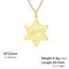Star of David Hanukkah Menorah Necklace Stainless Steel Hexagram Protection Amulet Religious Pendant Je Jewelry