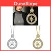 Korean Style Sparkle Star Necklace With Alloy Gemstone Pendant For Winter Fashion