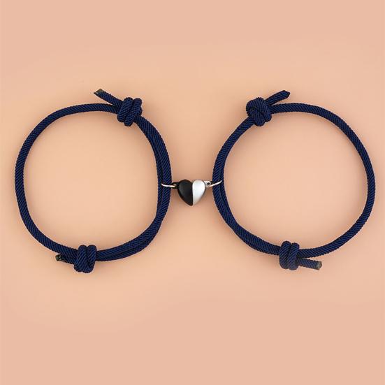 2Pcs Anti-rust Multi-color Fashion Nice-looking Exquisite Magnetic Heart Couple Hand Chain Lover Bracelet