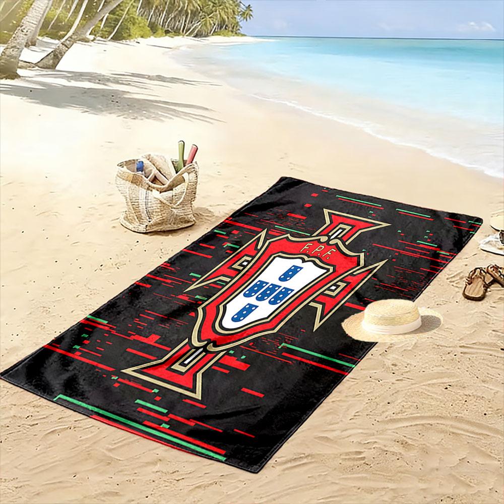 Bold geometric shield Print beach towel, quick drying, suitable for travel, outdoor sports, jogging, the beach and swimming, gift