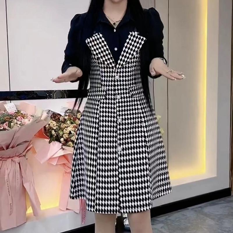 Windproof Two-Piece Plaid Dress: Slimming, Height-Enhancing Women's Summer Outfit