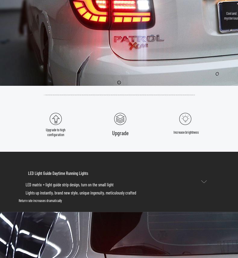 Nissan Patrol Y62 12-18 LED Daytime Running & Turn Signal Taillight Assembly