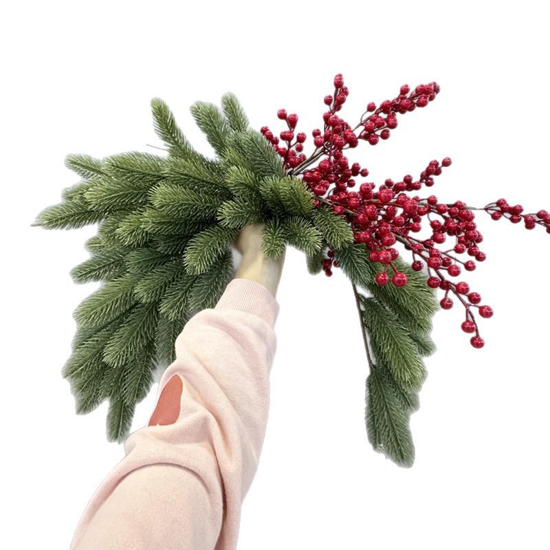 Tira de Agujas de Pino Artificial - Decoración Navideña Verde Suave