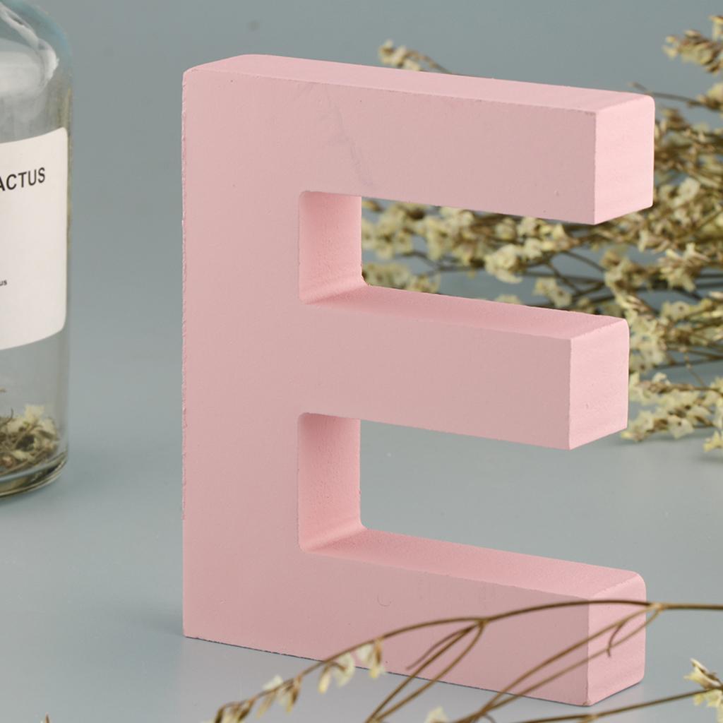 Dřevěné Růžové 26 Písmen Abecedy Svítící Písmena Nástěnná Dveřní Závěsná Cedule A-Z pro Dětský Pokoj Pokojíček Dekorace