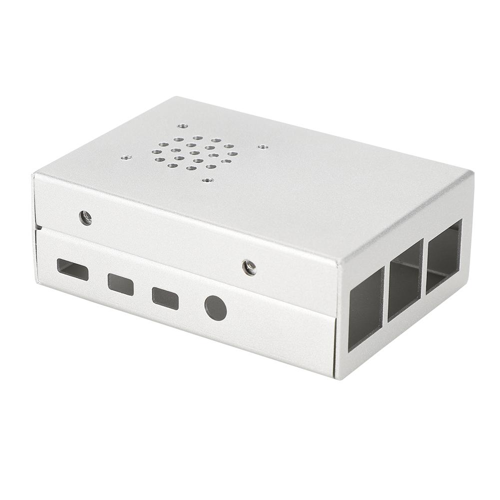 For Raspberry Pi 4B High Quality Protective Aluminum Alloy Metal Porous Case Cover Enclosure Silver