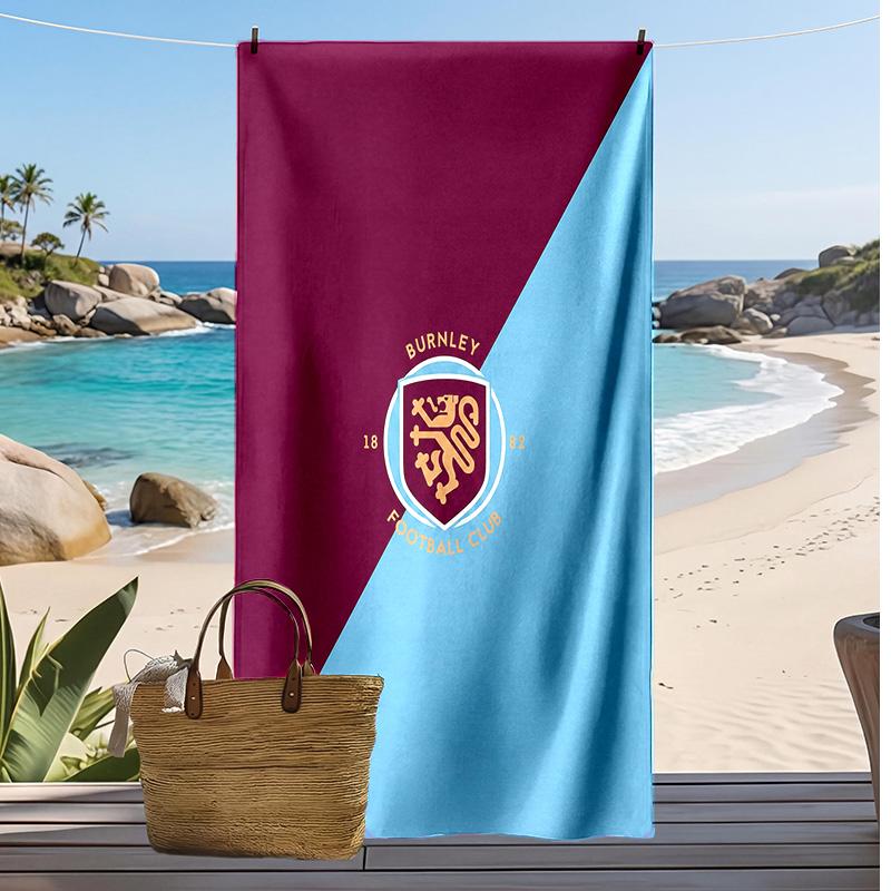Asciugamano da Spiaggia con Stampa Calcio Burnley, Asciugamano Grande Morbido ad Asciugatura Rapida per Spiaggia Campeggio Nuoto