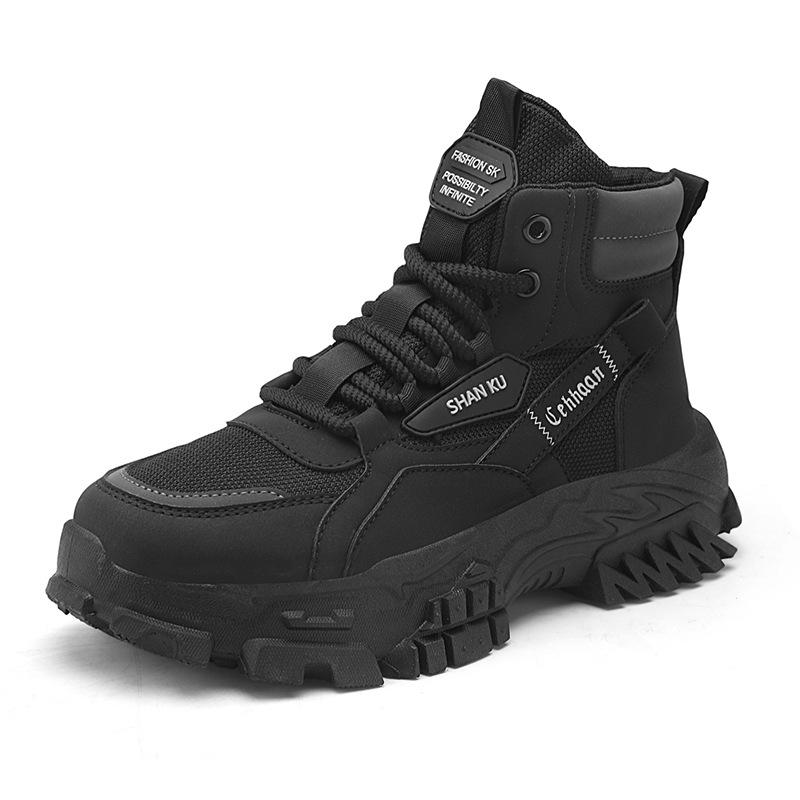 Men's shoes outdoor autumn and winter new thick-soled wear-resistant sports tooling shoes fashion casual Martin boots trend hiking shoes men
