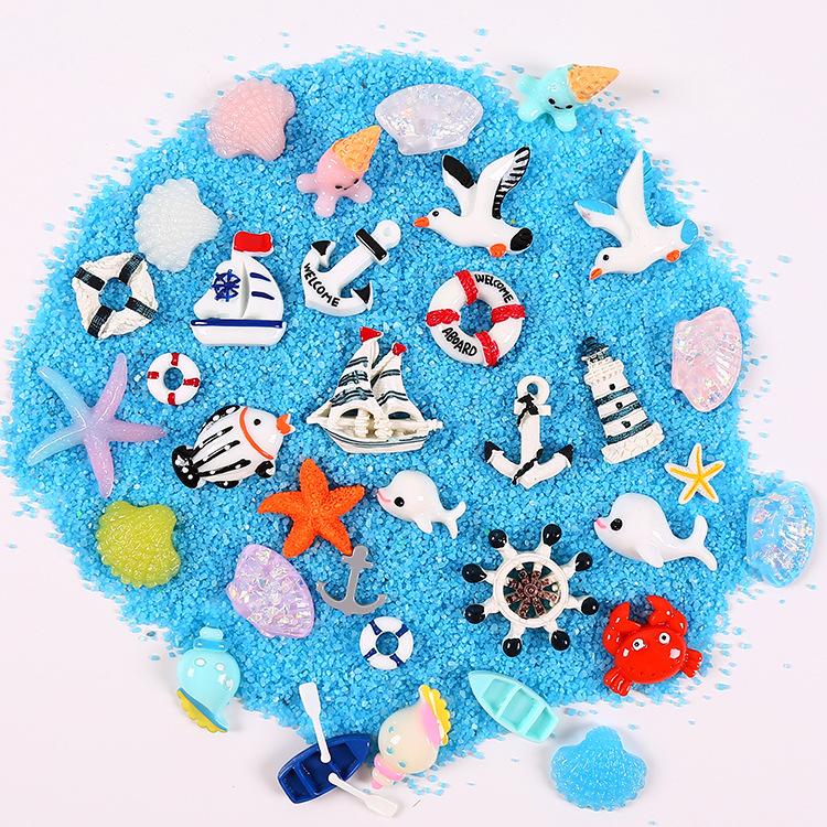 10pcs Ocean Series Charms For Slime Filler DIY Ornament Phone Decoration Mermaid Charms Clay Slime