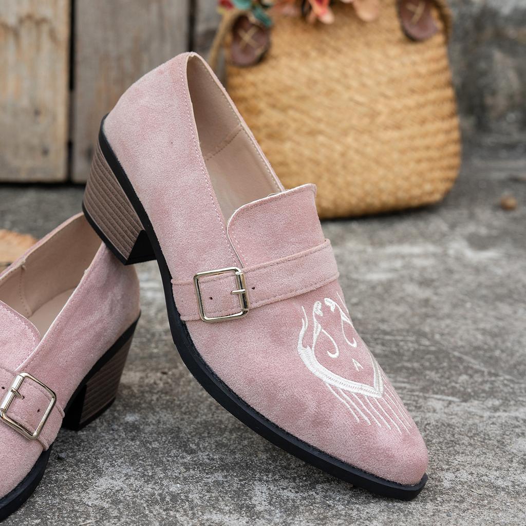 New Style Women Pumps Spring Autumn Casual Medium Heel Pointed Toe Leopard Print Shoes Women Comfortable Slip-On Shoes for Women