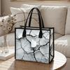 Cracked Pattern Tote Bag Fashion Casual Large Capacity Daily Use Shopping Shoulder Handbag for Women