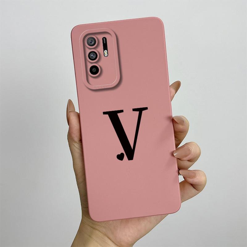 For oppo A94 5G Case OPPO Reno5z Reno 5z F19 Pro Plus Cute Letters Square Phone Case CPH2211 CPH2211 Shockproof Back Cover case