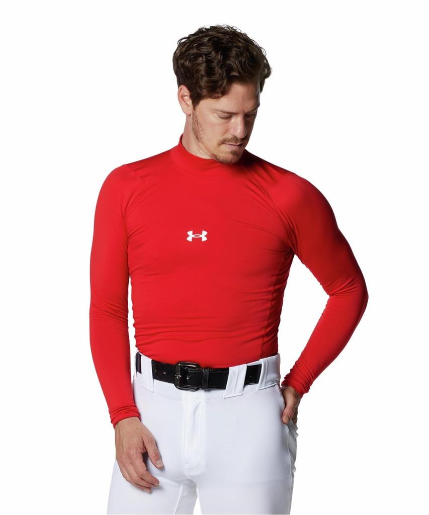 [Under Armor] T-shirt UA CG ARMOR LS MOCK Men's RED Japan MD (equivalent To Japanese Size M)