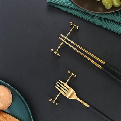 Household Barbell Shape Chopstick Pillow Japanese-style Stainless Steel Spoon Holder Electroplate Fork Stand Paintbrush