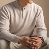 JOW Men's Cashmere Merino Blend Henley Sweater