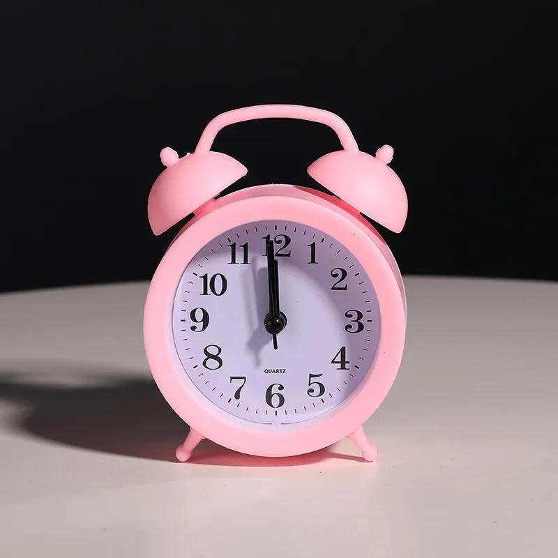 Vintage Exquisite Alarm Desktop Analog with Night Light, Suitable for Home Office Mini Travel Alarm Clock