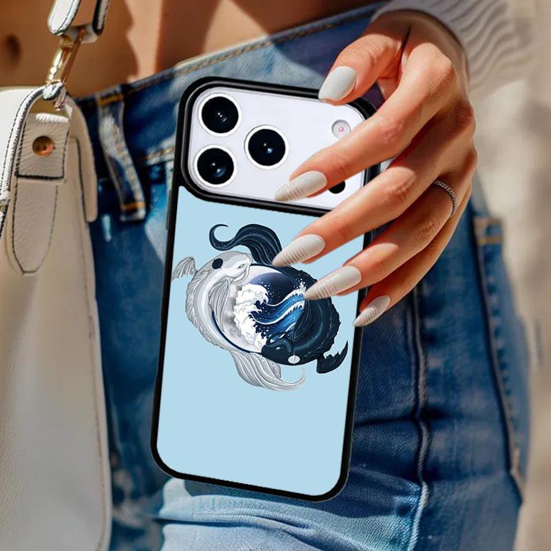 Ying Yang Koi Fish Phone Case For iPhone 17 Air 14 15 13 12 Max Cover For Apple 16e 11 Pro Max Plus Coque